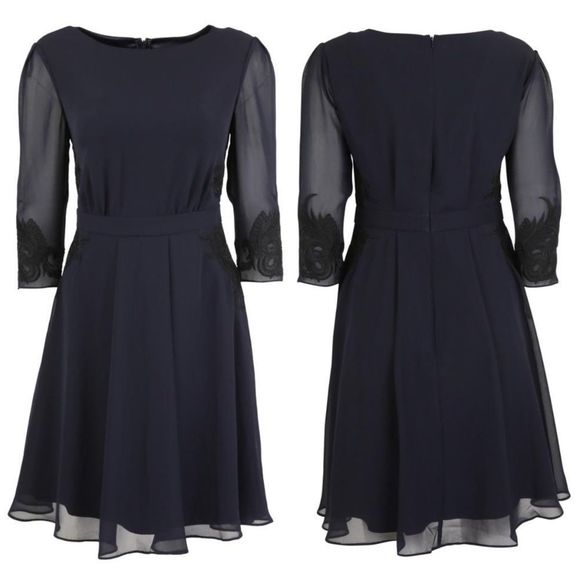 Ted Baker London Dresses & Skirts - Ted Baker Blue Gaenor Embroidered Detail Cocktail